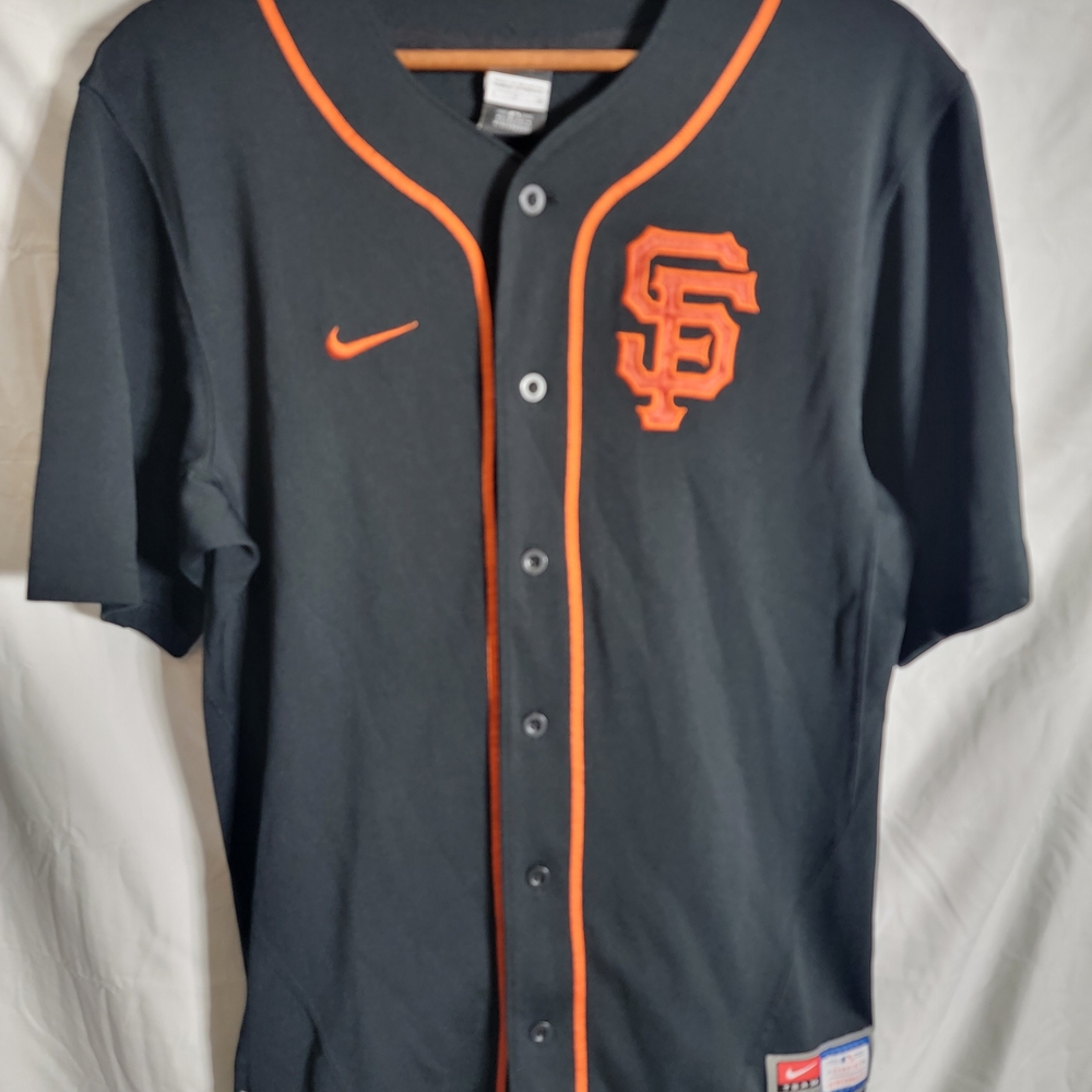 Nike Black and Orange Men's Jersey